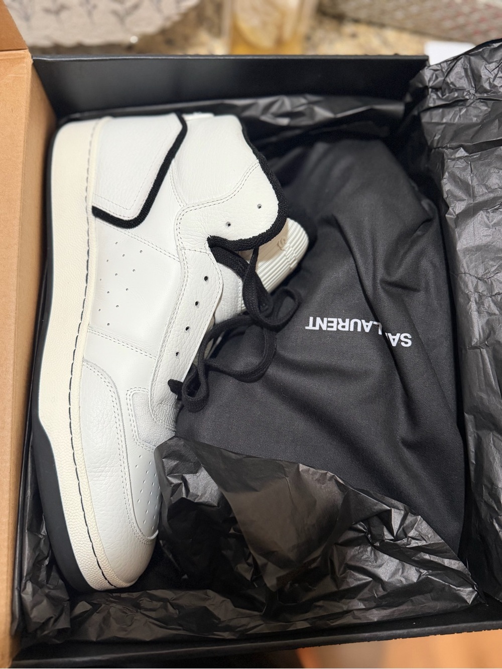 Men’s Saint Laurent SL/80 mid-top leather sneakers
